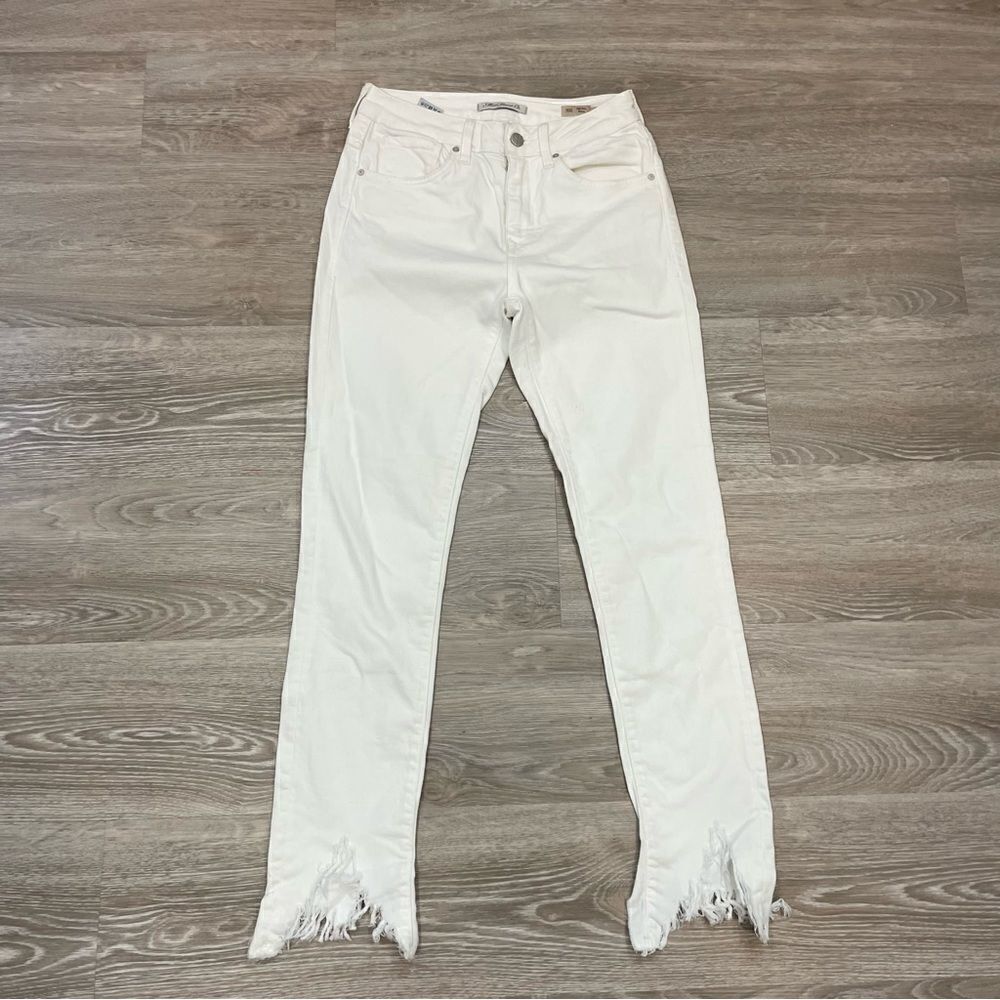 MAVI JEANS Tess High Waist Raw Hem Ankle Skinny Jeans Mid Destroyed Hem
